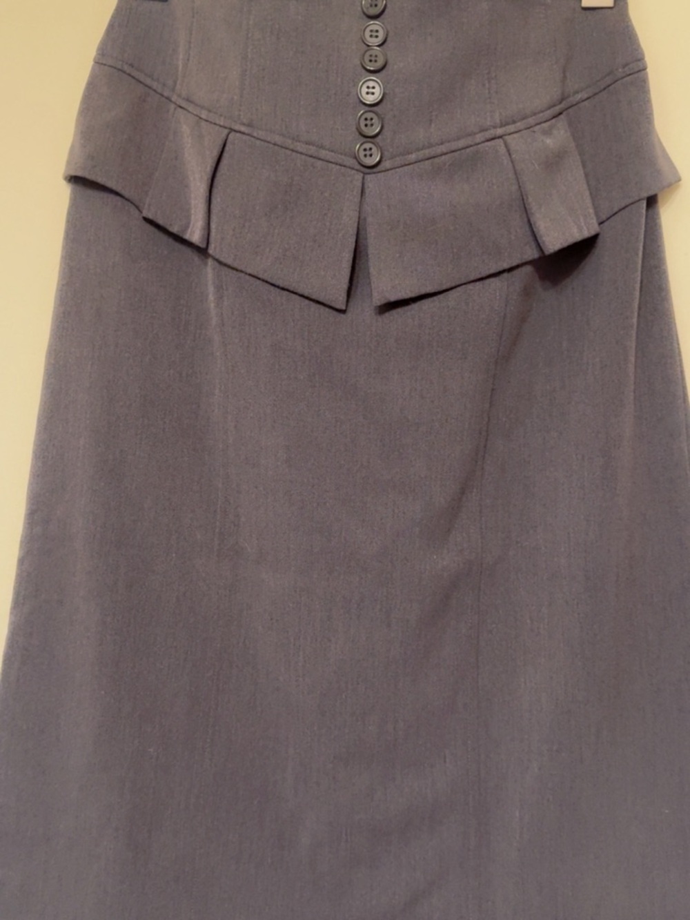 Grace Elements Gray Peplum Skirt with Button-Front Peplum